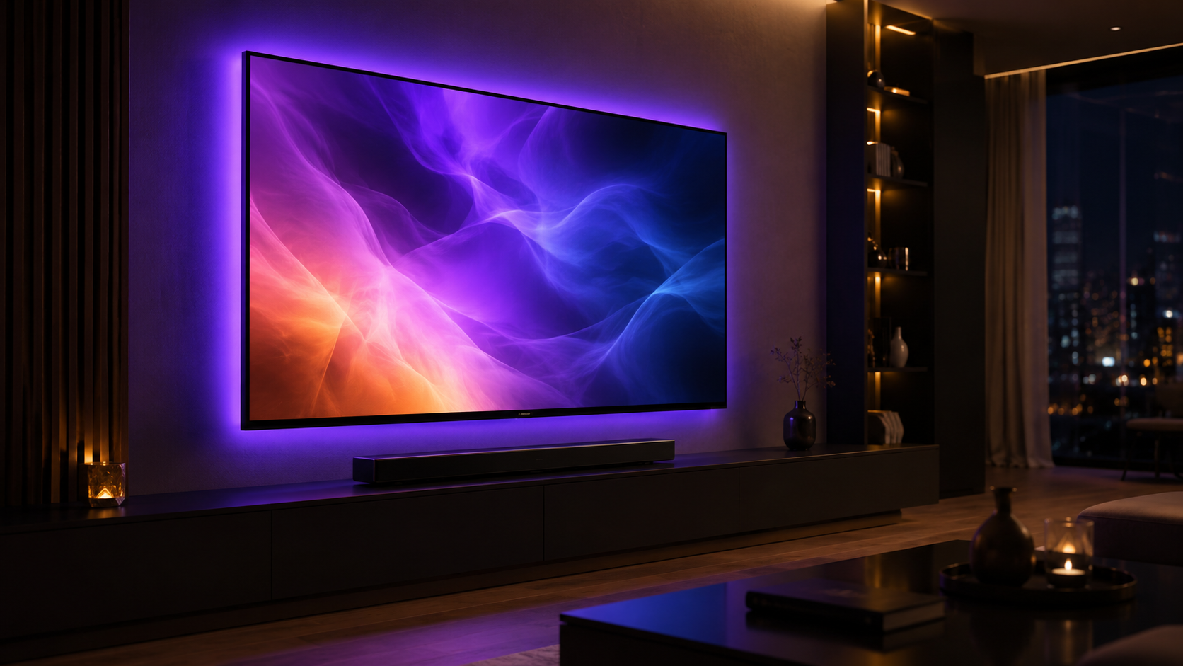 Modernes Heimkino-Setup für IPTV-Streaming in 4K